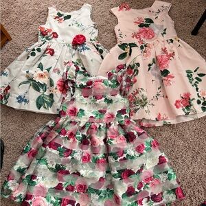 Floral Girls' Party Dress - Pink & White Floral